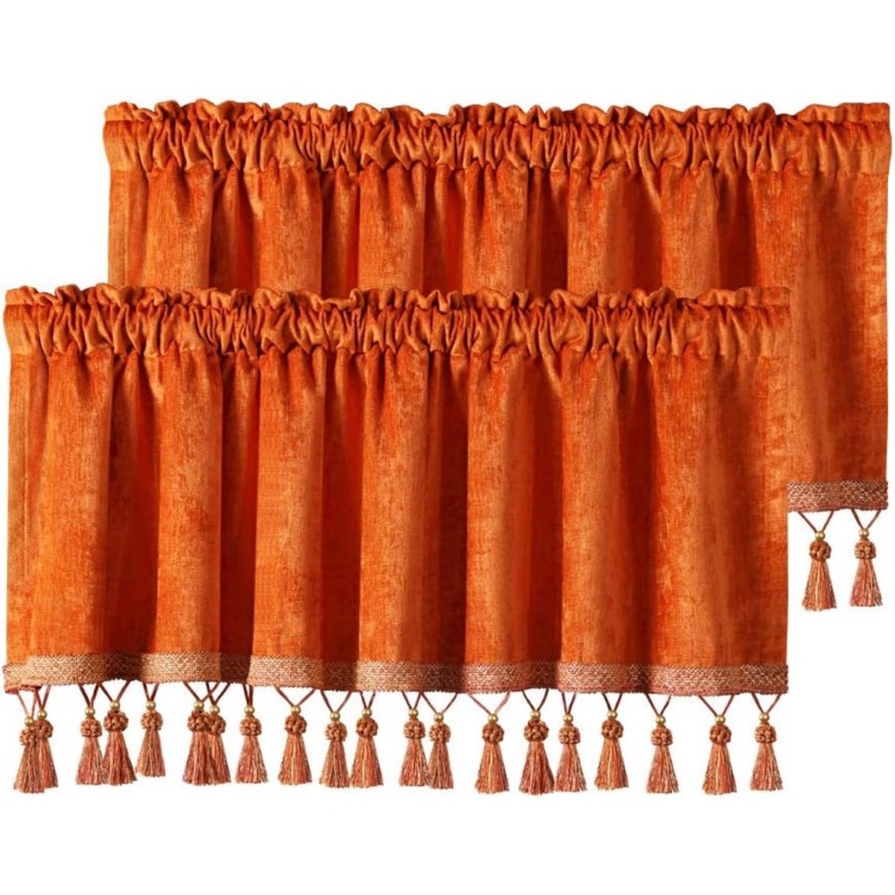 4 Double-Sided Chenille Window Valances